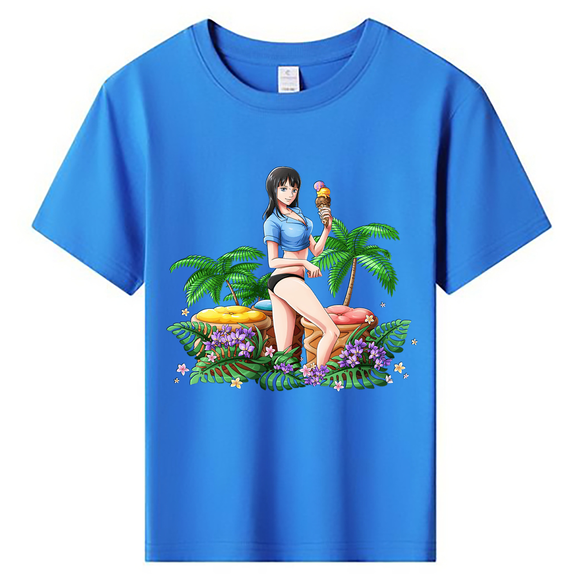 （画像用） ワンピース ニコ・ロビン ONE PIECE Nico Robin 綿100％キッズTシャツ（フロントプリント）